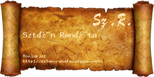 Sztán Renáta névjegykártya