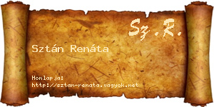 Sztán Renáta névjegykártya